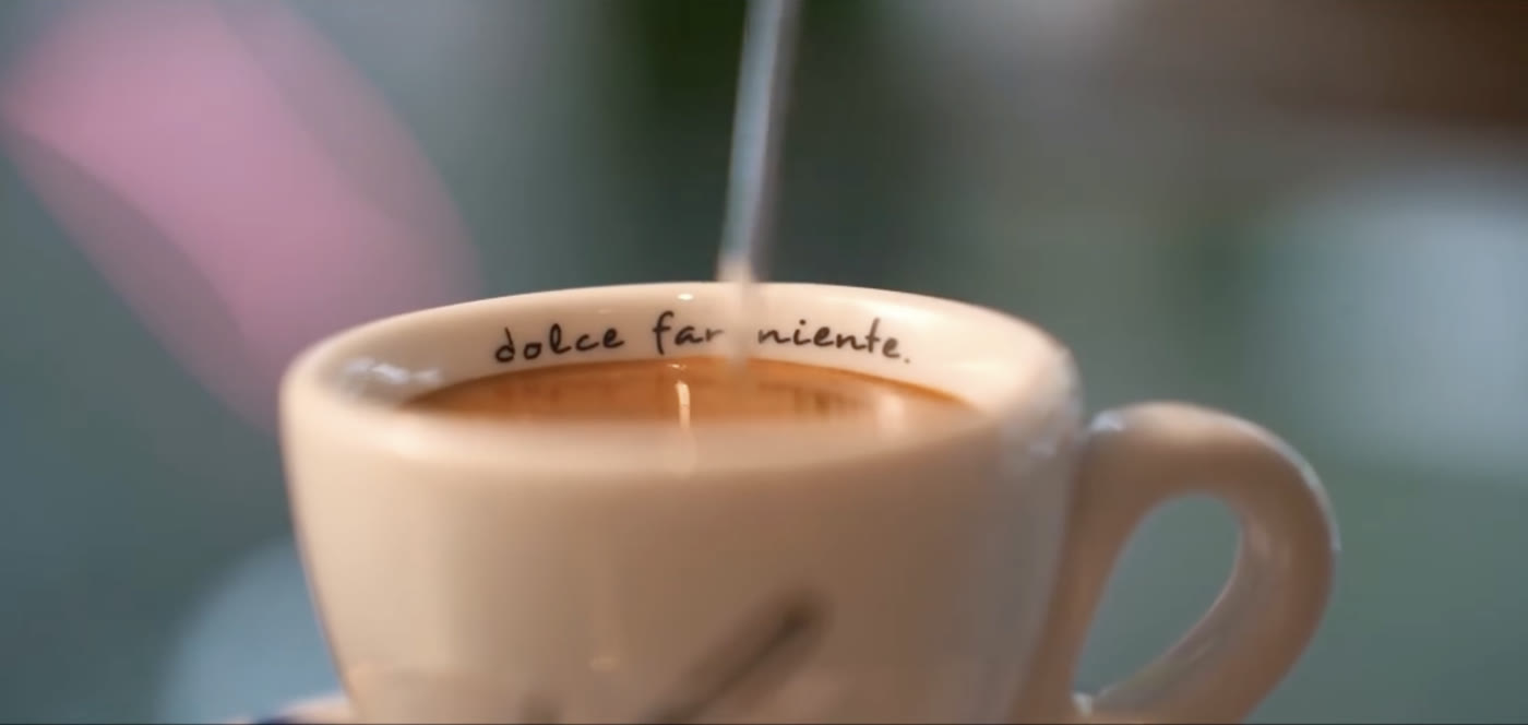 Frame from the video for La Felicità restaurant