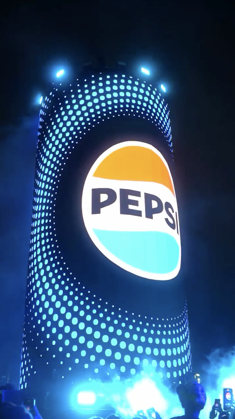 Giant Pepsi logo installation at the brand activation